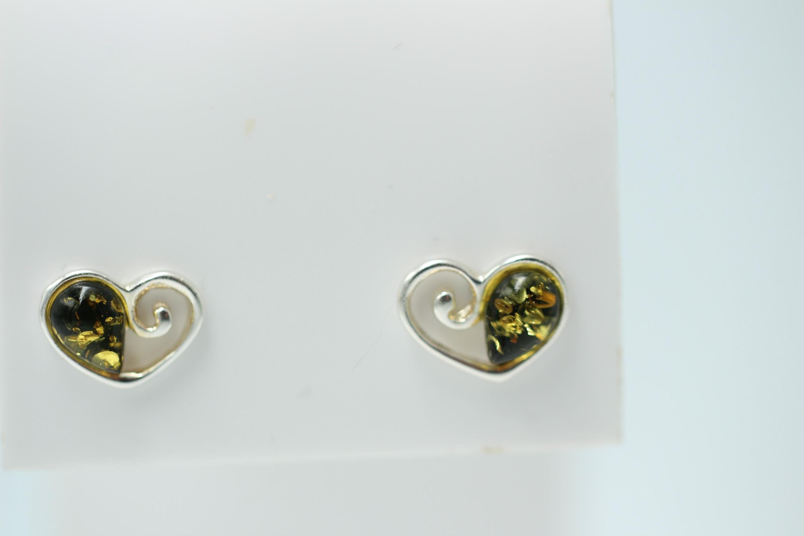 Bernstein Herzohrstecker 925 Silber Herz Bernsteinohrstecker Ohrring Top Edel