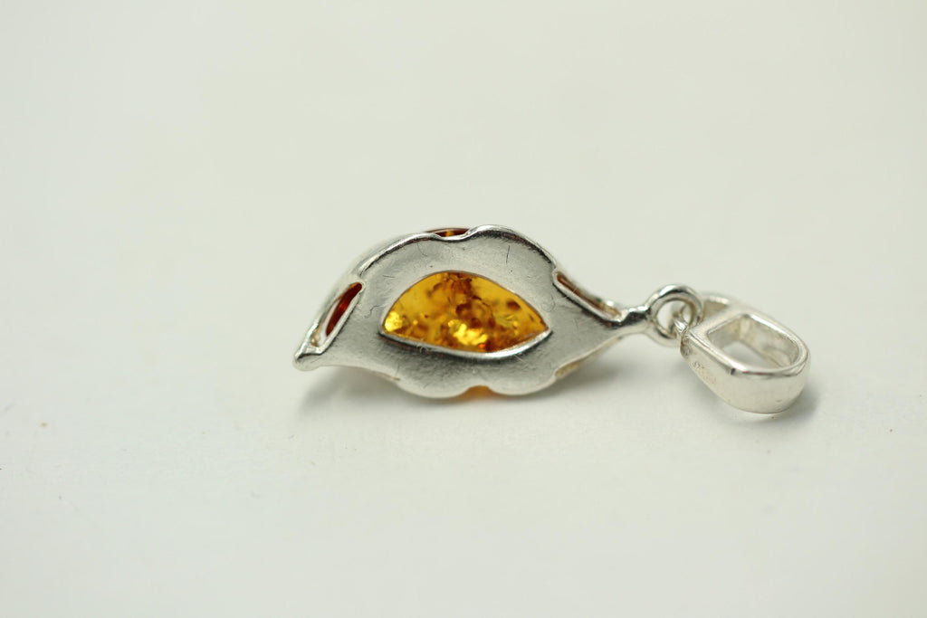 Design Bernstein Anhänger 925 Sterling Silber brauner Bernstein Collier Kette