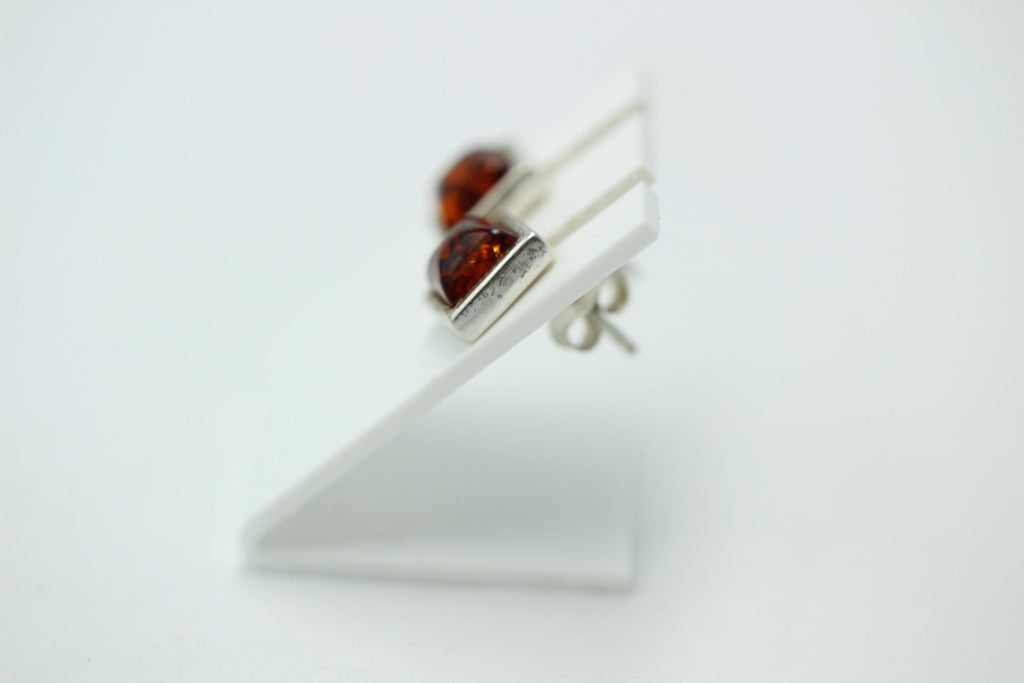 Design Bernstein Ohrstecker 925 Silber Bernsteinohrschmuck Top Edel Bernstein