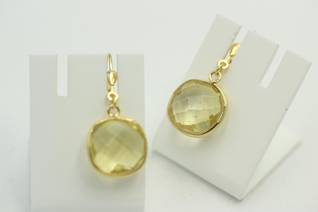 Edle ca 12,5 Carat Lemonquarz Ohrhänger 925 Silber hochwertig vergoldet Top Edel