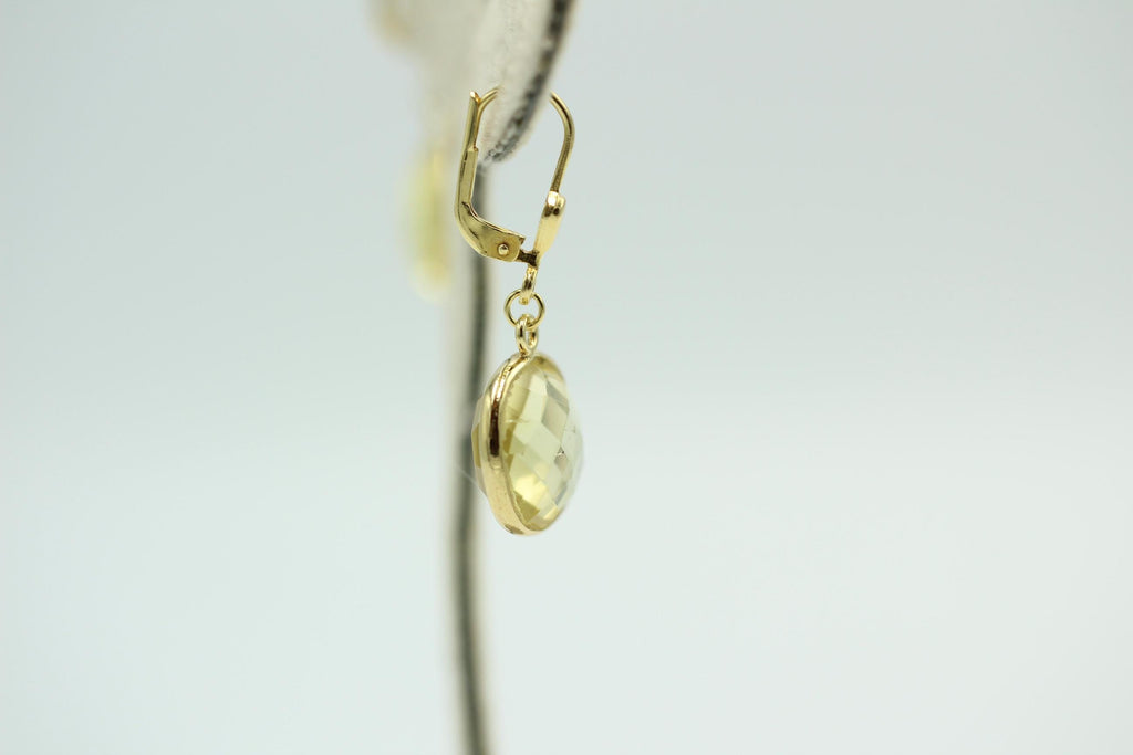 Edle ca 12,5 Carat Lemonquarz Ohrhänger 925 Silber hochwertig vergoldet Top Edel