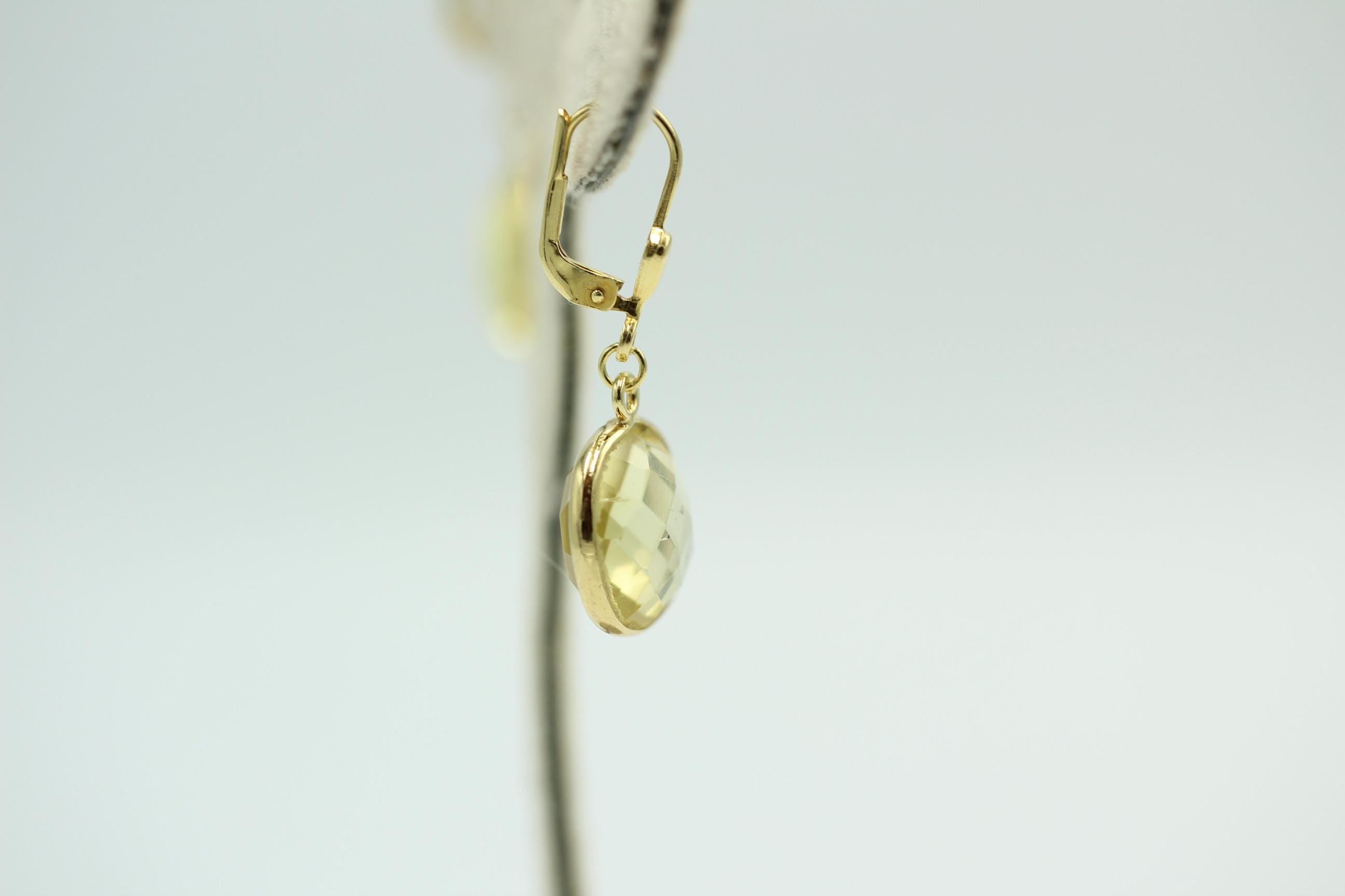 Edle ca 12,5 Carat Lemonquarz Ohrhänger 925 Silber hochwertig vergoldet Top Edel