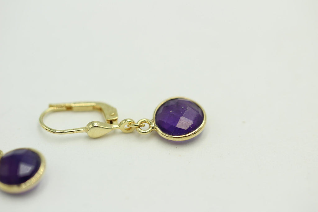 Edle ca 2,9 Carat Amethyst Ohrhänger 925 Silber hochwertig vergoldet Top Edel