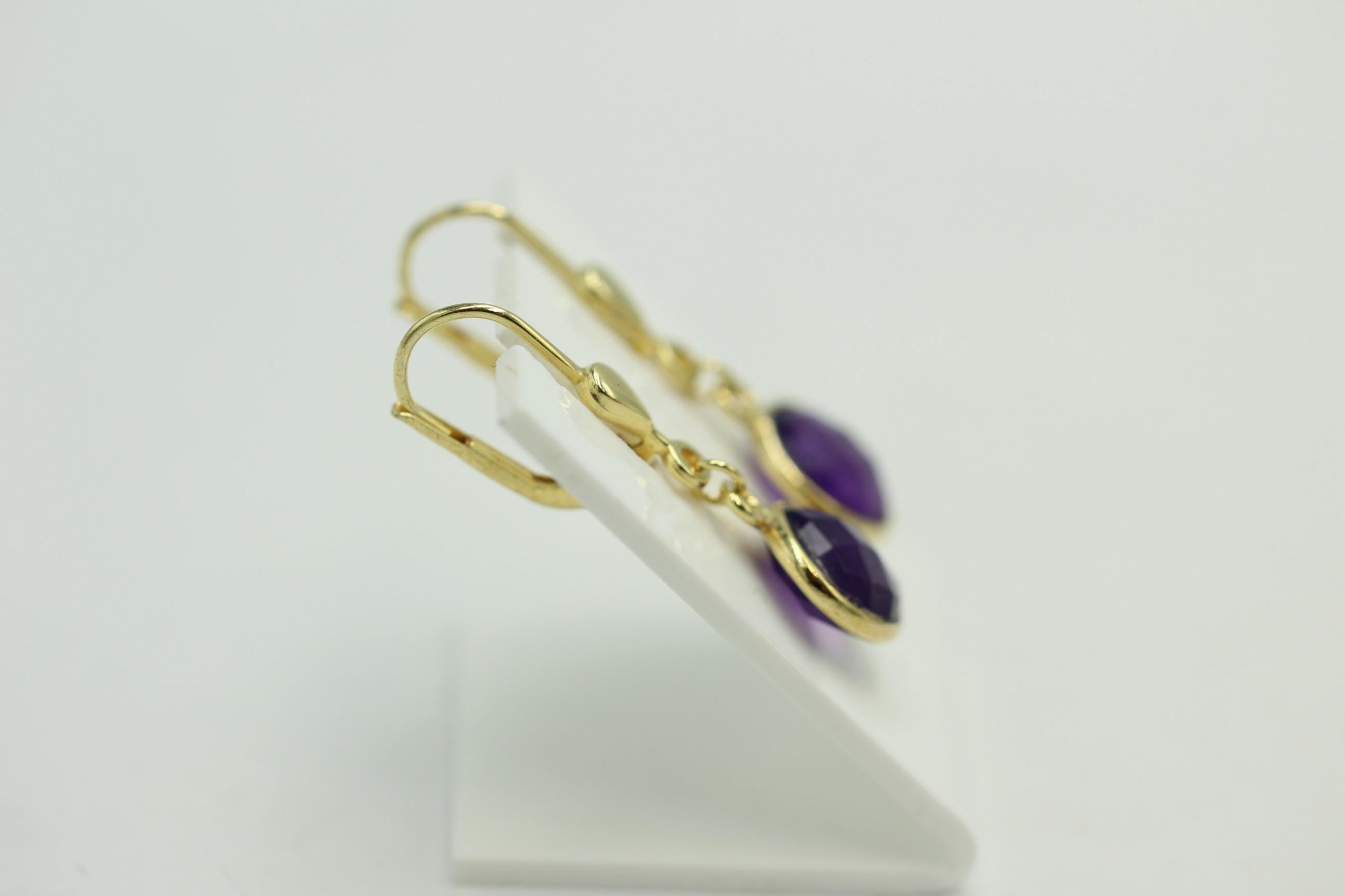 Edle ca 2,9 Carat Amethyst Ohrhänger 925 Silber hochwertig vergoldet Top Edel