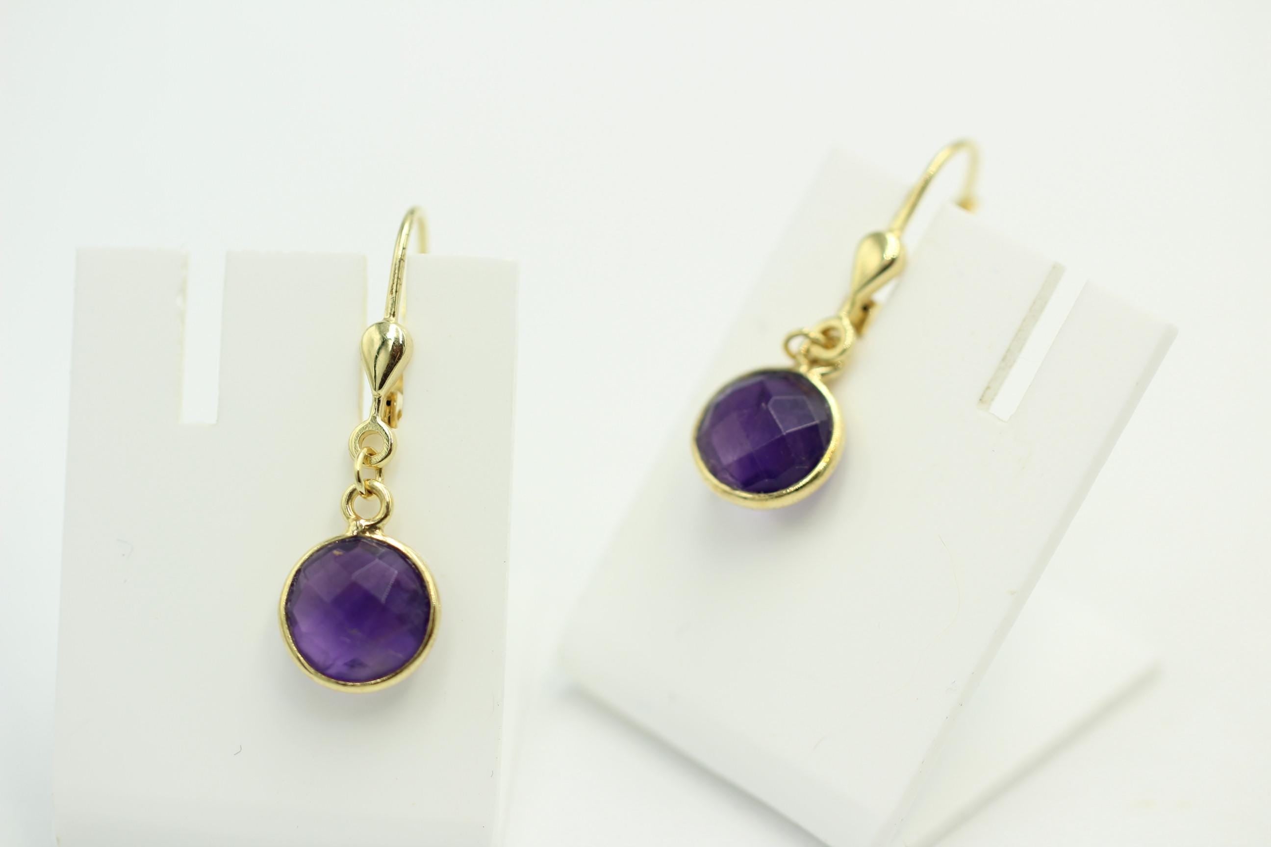 Edle ca 2,9 Carat Amethyst Ohrhänger 925 Silber hochwertig vergoldet Top Edel
