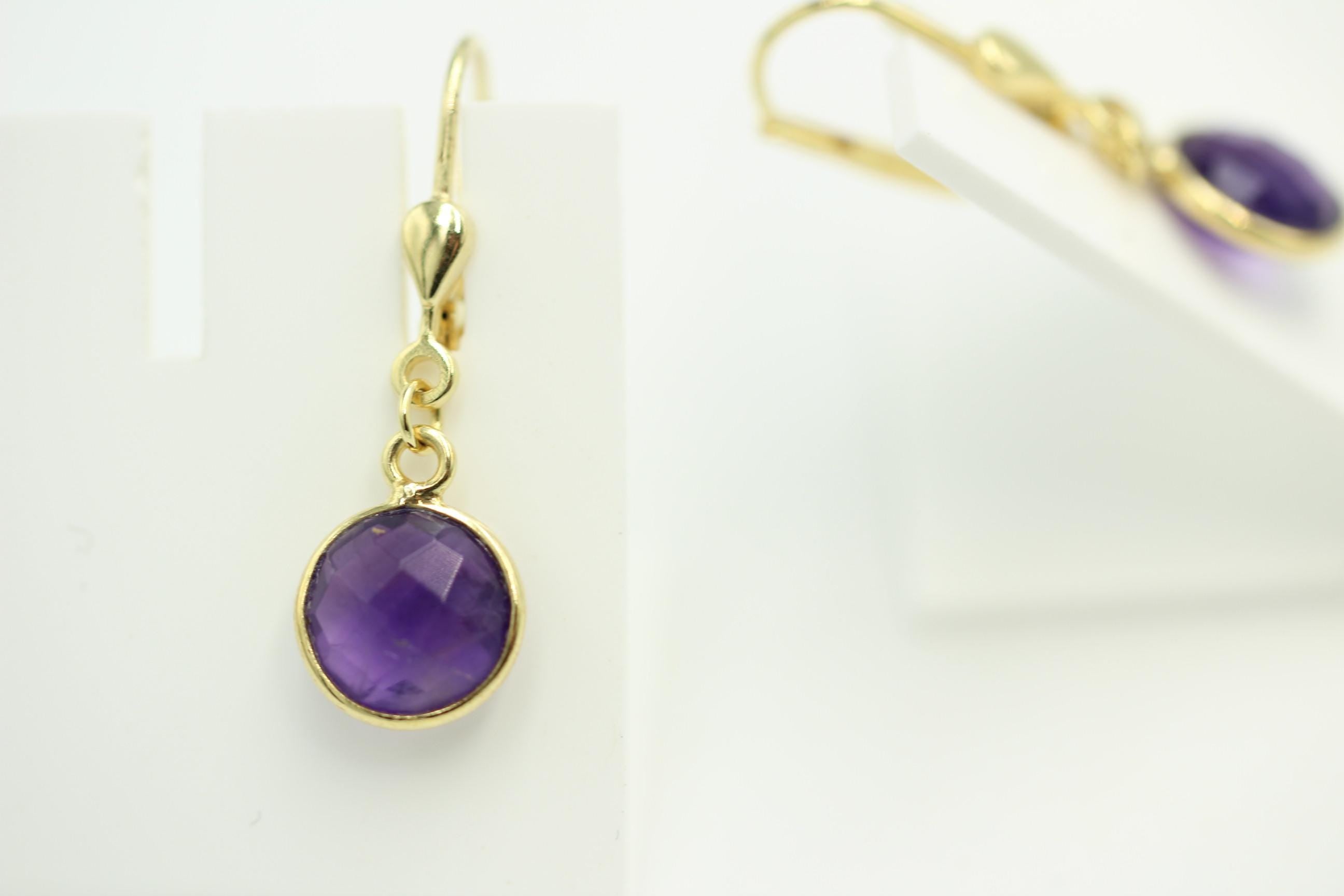 Edle ca 2,9 Carat Amethyst Ohrhänger 925 Silber hochwertig vergoldet Top Edel