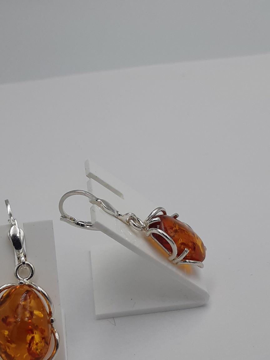 Edle Design Bernstein Ohrhänger 925 Silber Bernstein Letland Ohrschmuck Brisur