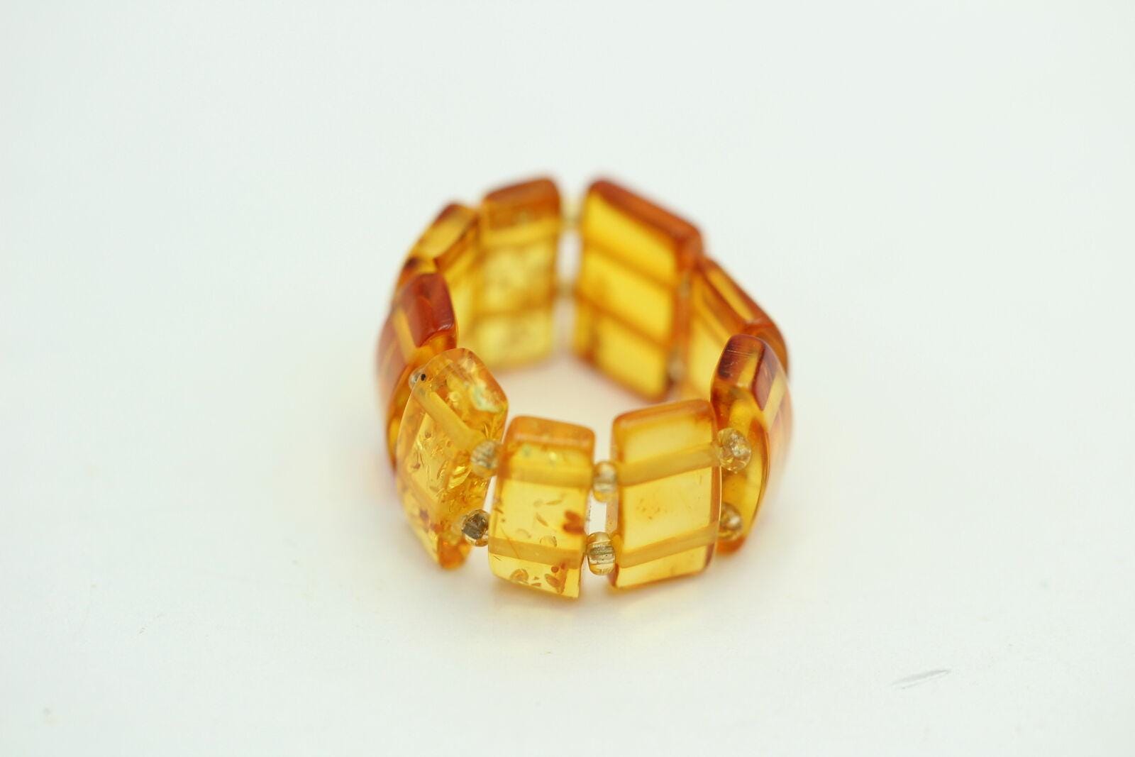Bernstein Ring in braun Farben mit Gummiband echter Bernstein 10 mm