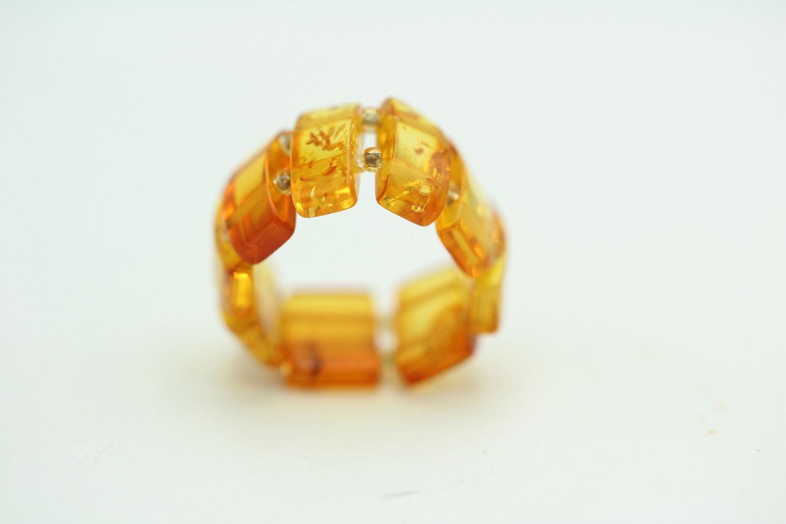 Bernstein Ring in braun Farben mit Gummiband echter Bernstein 10 mm