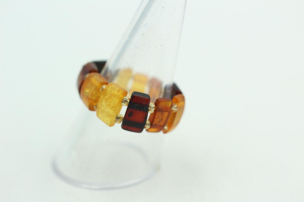 Bernstein Ring in verschiedenen Farben mit Gummiband echter Bernstein ca 10 mm