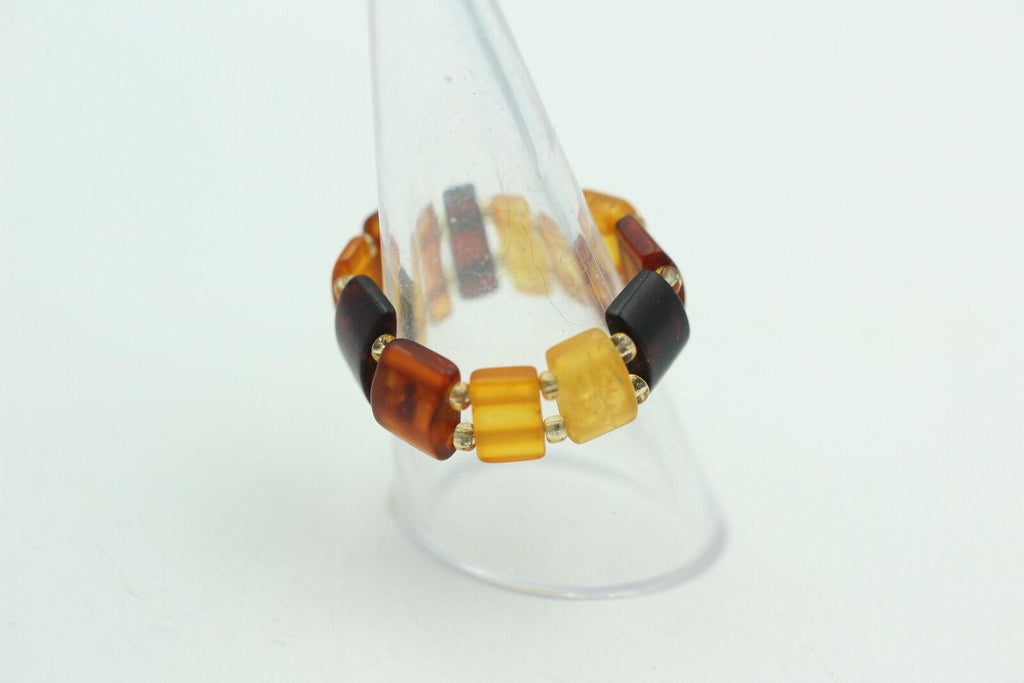 Bernstein Ring in verschiedenen Farben mit Gummiband echter Bernstein ca 10 mm