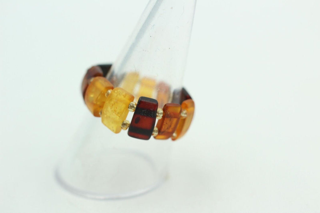 Bernstein Ring in verschiedenen Farben mit Gummiband echter Bernstein ca 10 mm