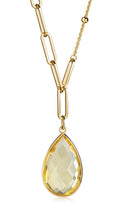 11,5 Carat Lemonquarz Silber 925 vergoldet Collier Kette Top Edel Limonenquarz
