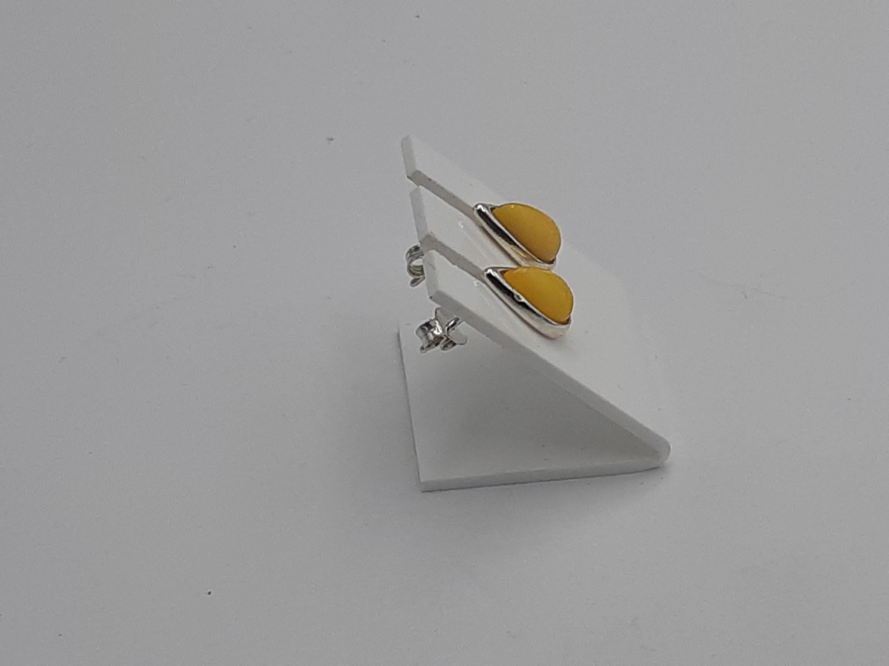 Design Bernstein Ohrstecker 925 Silber Bernsteinohrschmuckt Top Edel Bernstein