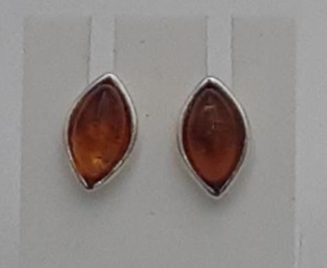 Edle braune Bernsteinohrstecker 925 Silber Ohrring Unisex Bernstein aus Litauen