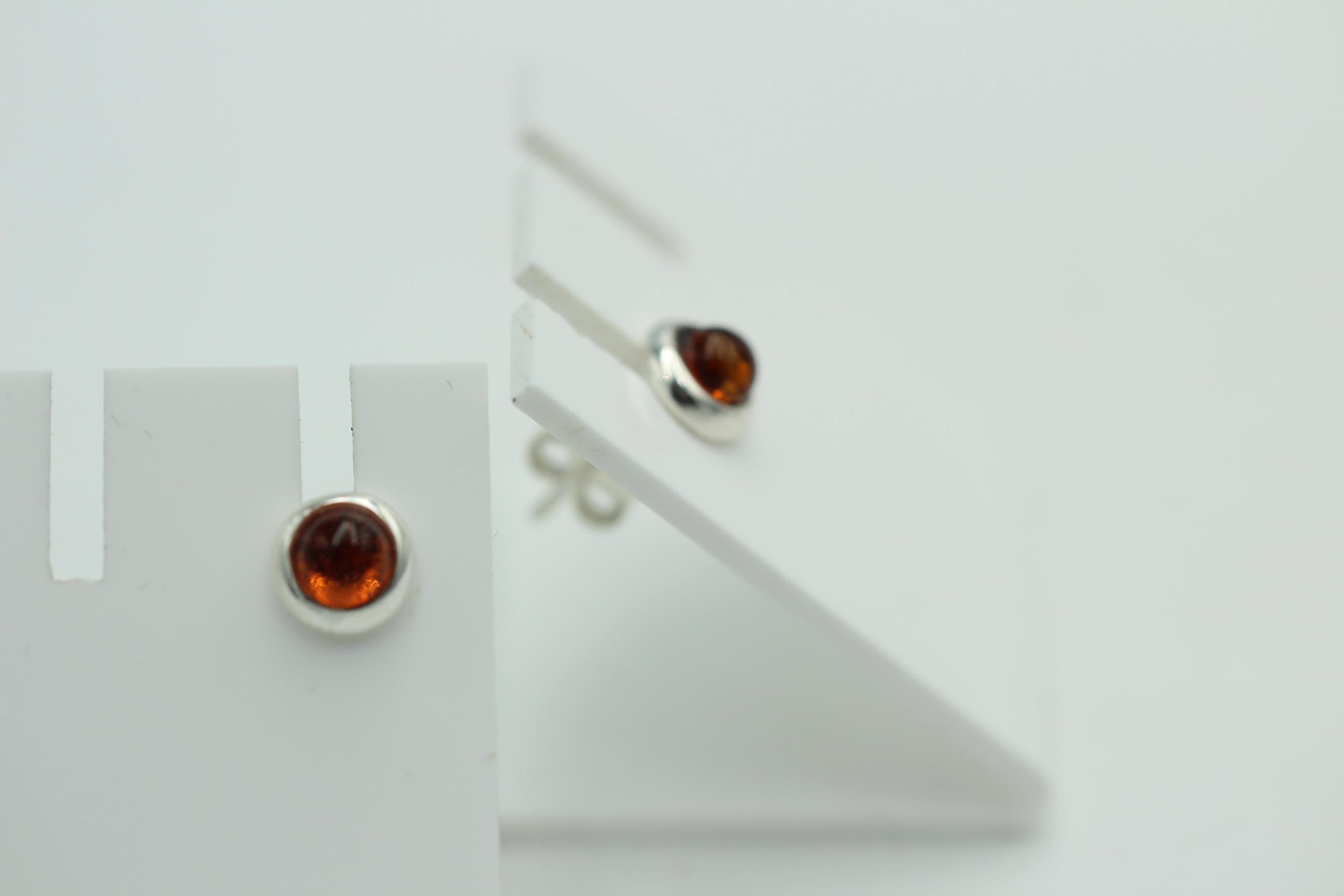 Design Bernstein Ohrstecker 925 Silber Bernsteinohrschmuck Top Edel Bernstein