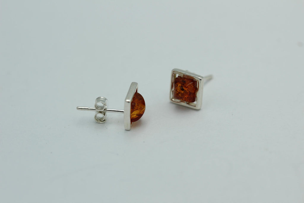 Design Bernstein Ohrstecker 925 Silber Bernsteinohrschmuck Top Edel Bernstein