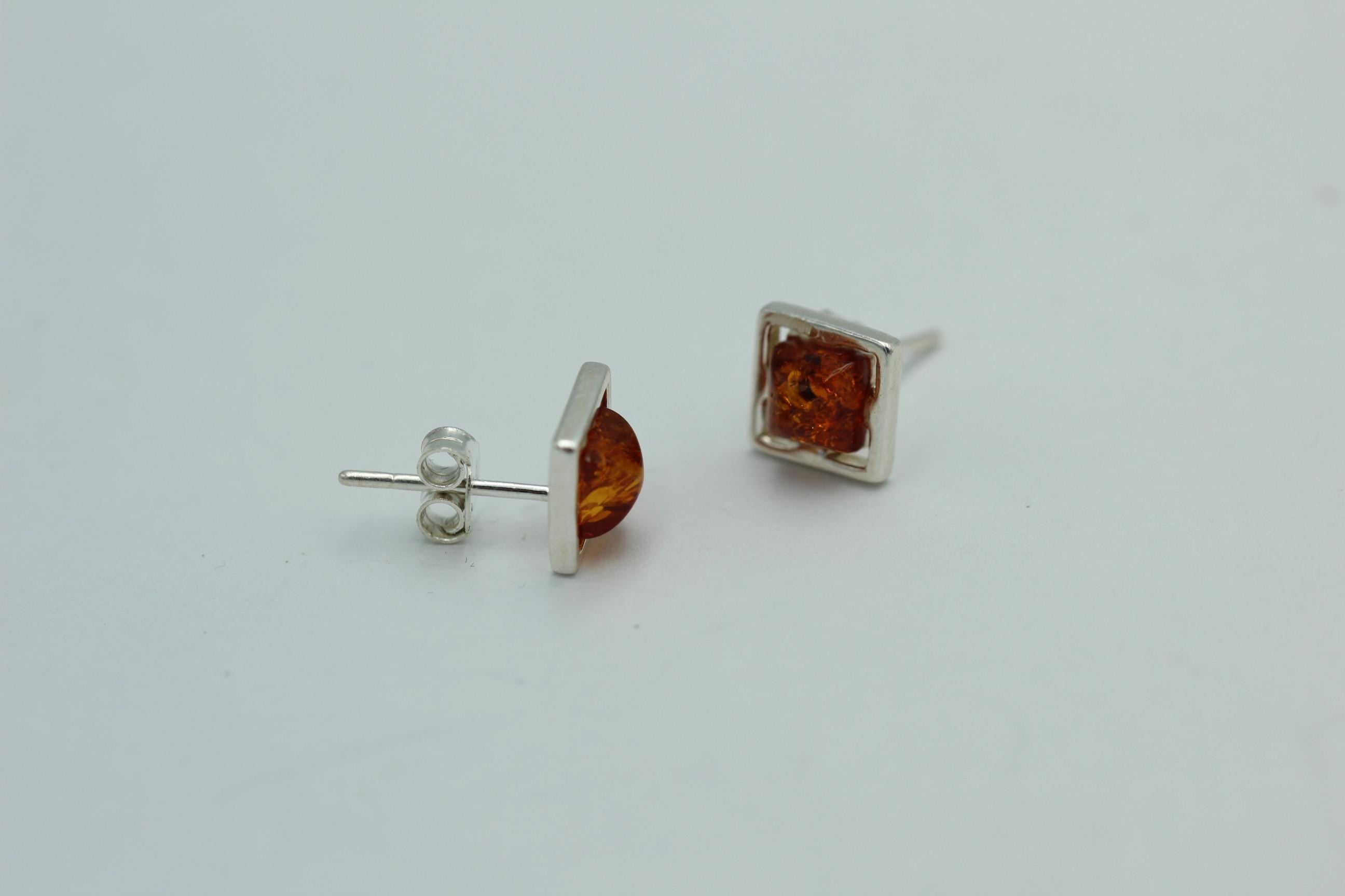 Design Bernstein Ohrstecker 925 Silber Bernsteinohrschmuck Top Edel Bernstein