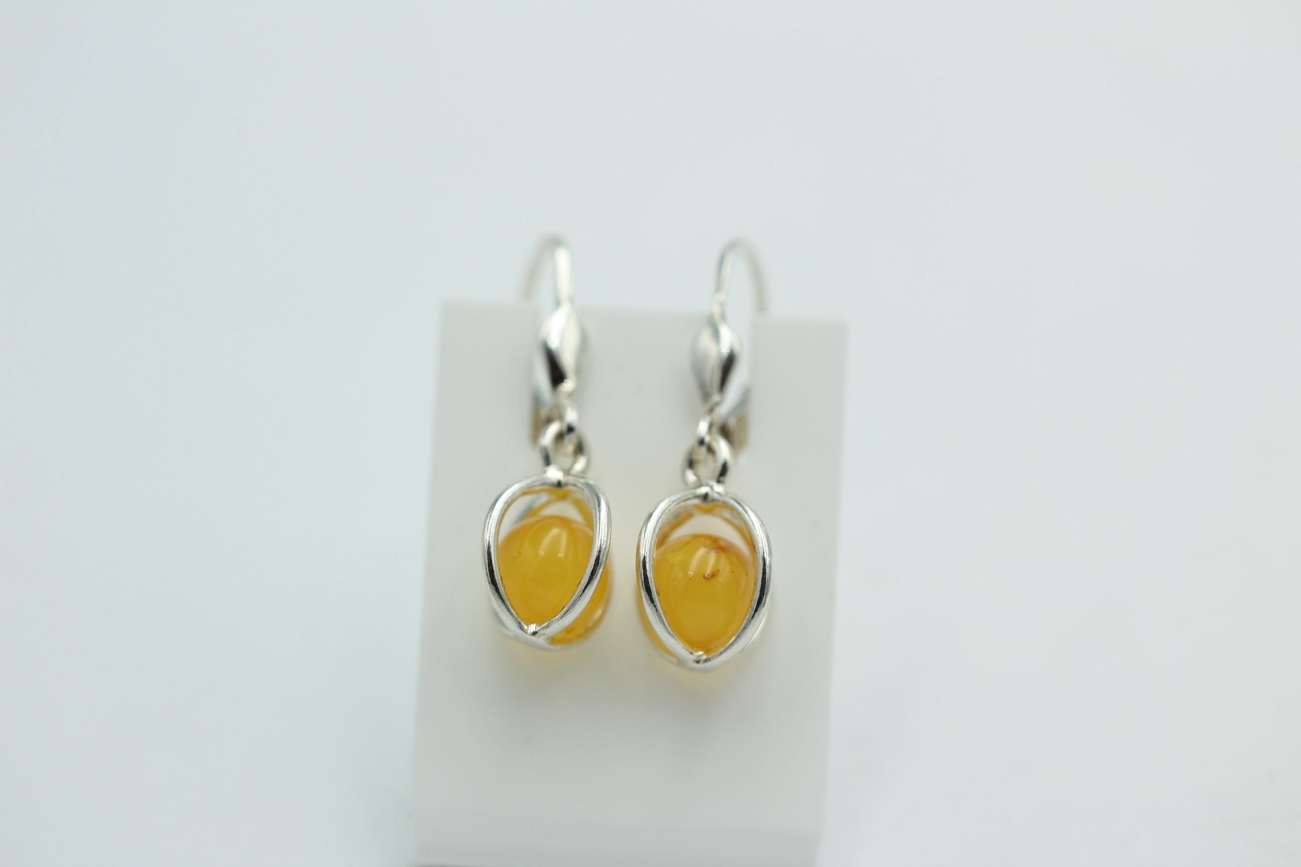 Edle Bernstein Ohrhänger 925 Silber edler Bernstein aus Litauen Top Schmuck