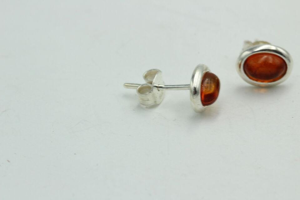 Edler brauner Bernstein Ohrstecker 925 Silber Ohrschmuck Bernstein aus Letland