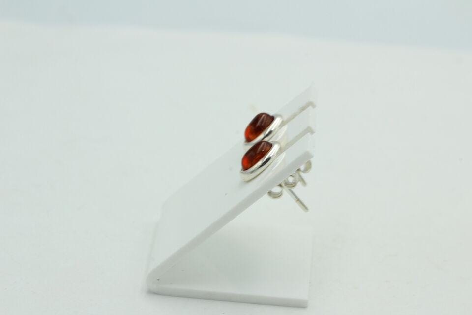 Edler brauner Bernstein Ohrstecker 925 Silber Ohrschmuck Bernstein aus Letland