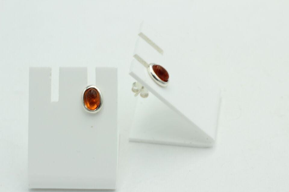 Edler brauner Bernstein Ohrstecker 925 Silber Ohrschmuck Bernstein aus Letland
