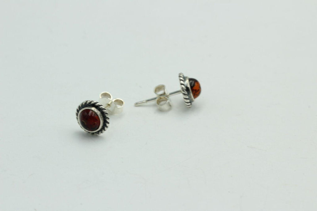 Edle braune Bernstein Ohrstecker 925 Silber Ohrschmuck Bernstein Letland