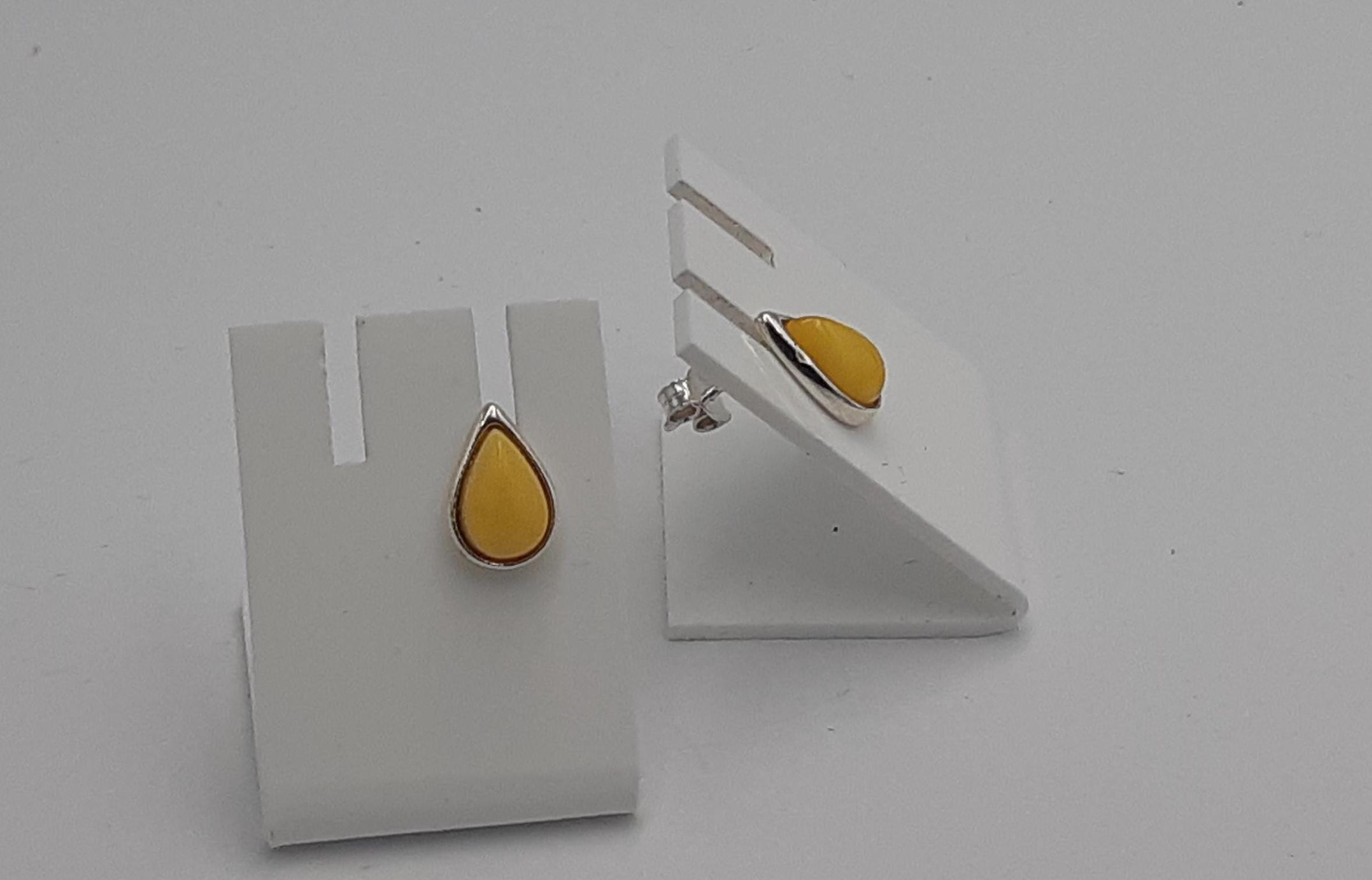 Design Bernstein Ohrstecker 925 Silber Bernsteinohrschmuckt Top Edel Bernstein