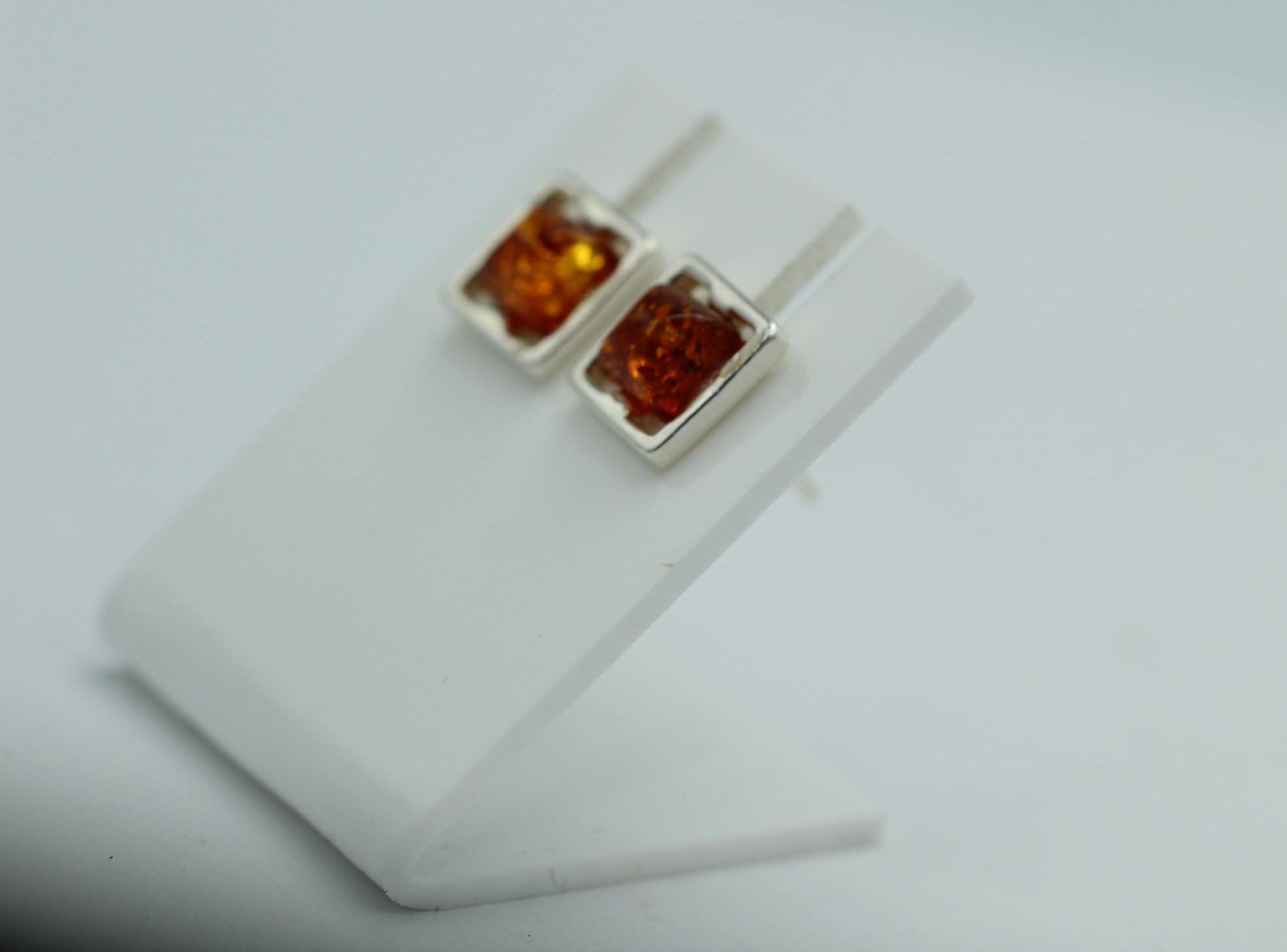 Design Bernstein Ohrstecker 925 Silber Bernsteinohrschmuck Top Edel Bernstein