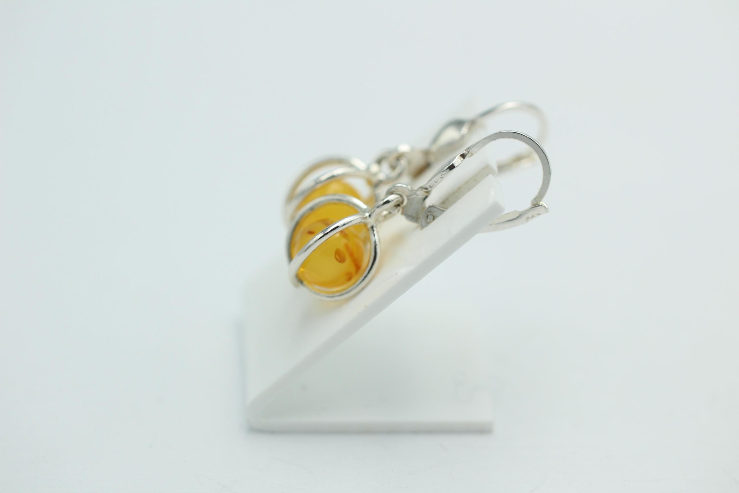 Edle Bernstein Ohrhänger 925 Silber edler Bernstein aus Litauen Top Schmuck
