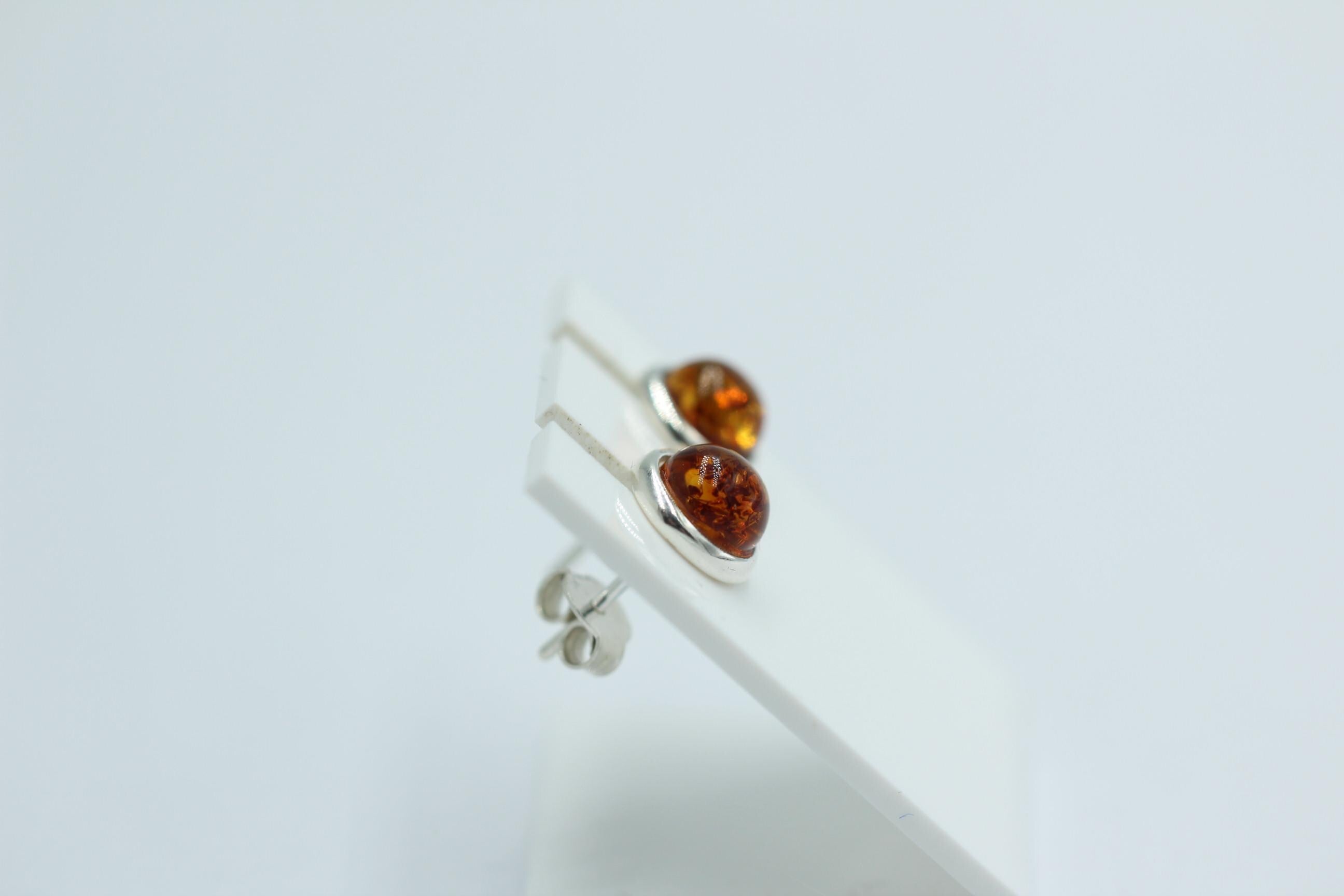 Design Bernstein Ohrstecker 925 Silber Bernsteinohrschmuck Top Edel Bernstein