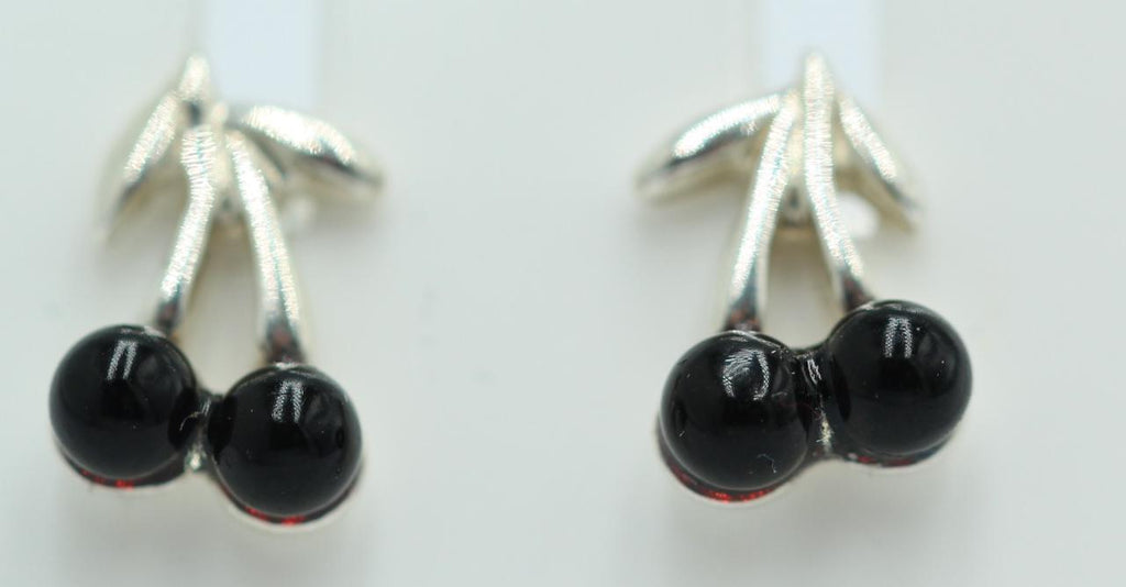 Bernstein Kirschen Ohrstecker 925 Sterling Silber brauner Bernstein Kirschen