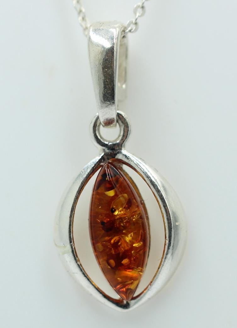 Bernstein Anhänger 925 Silber SchmuckDesignanhänger Bernsteinschmuck