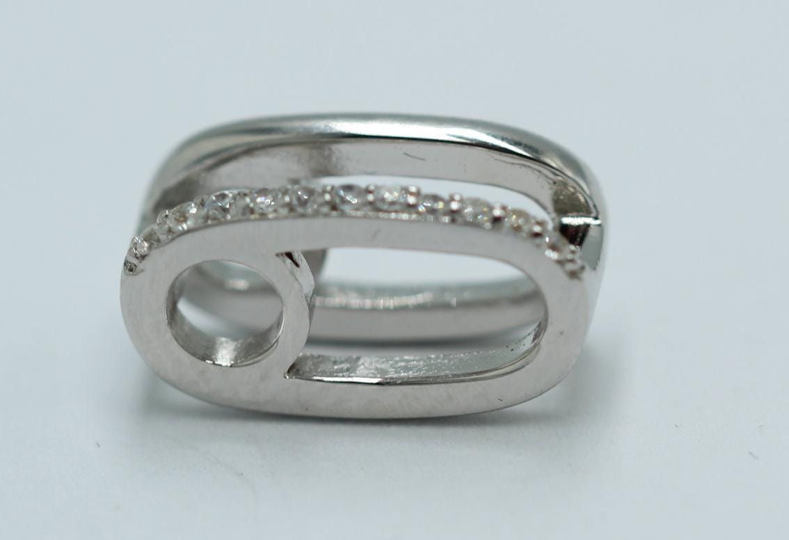 Anhänger mit 11 Zirkonia Sterling Silber 925/000 Collier Kette modernes Desing