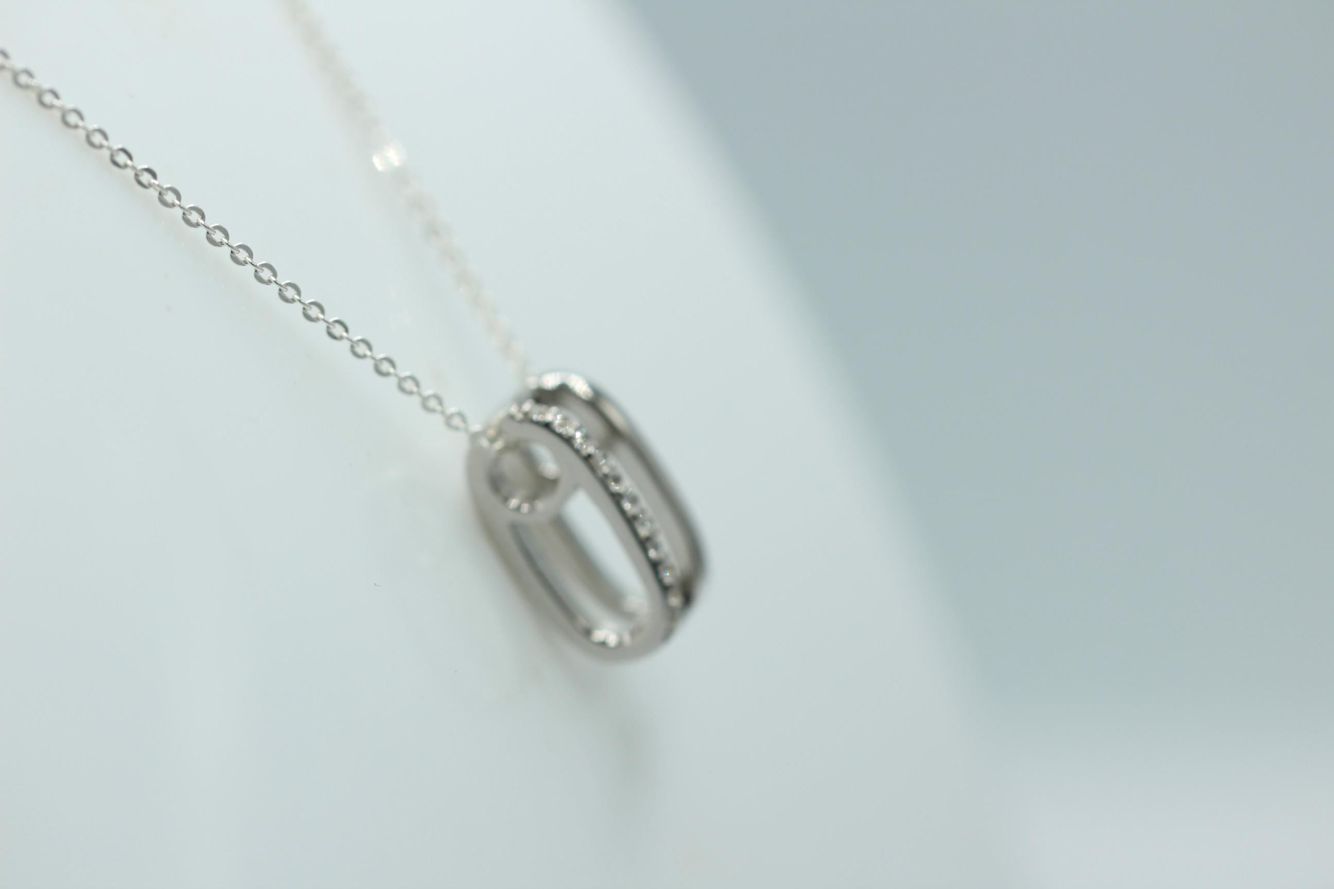 Anhänger mit 11 Zirkonia Sterling Silber 925/000 Collier Kette modernes Desing