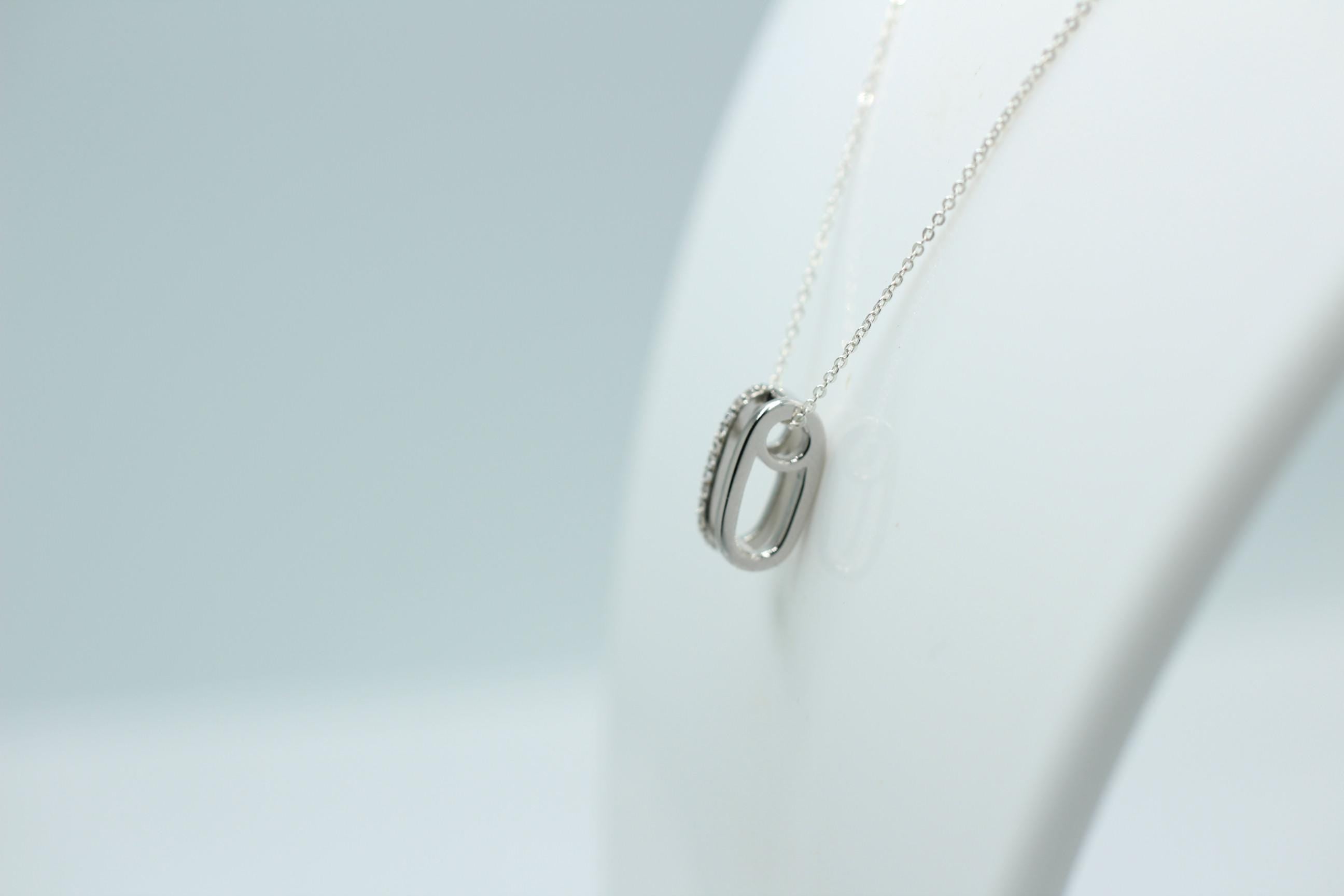 Anhänger mit 11 Zirkonia Sterling Silber 925/000 Collier Kette modernes Desing