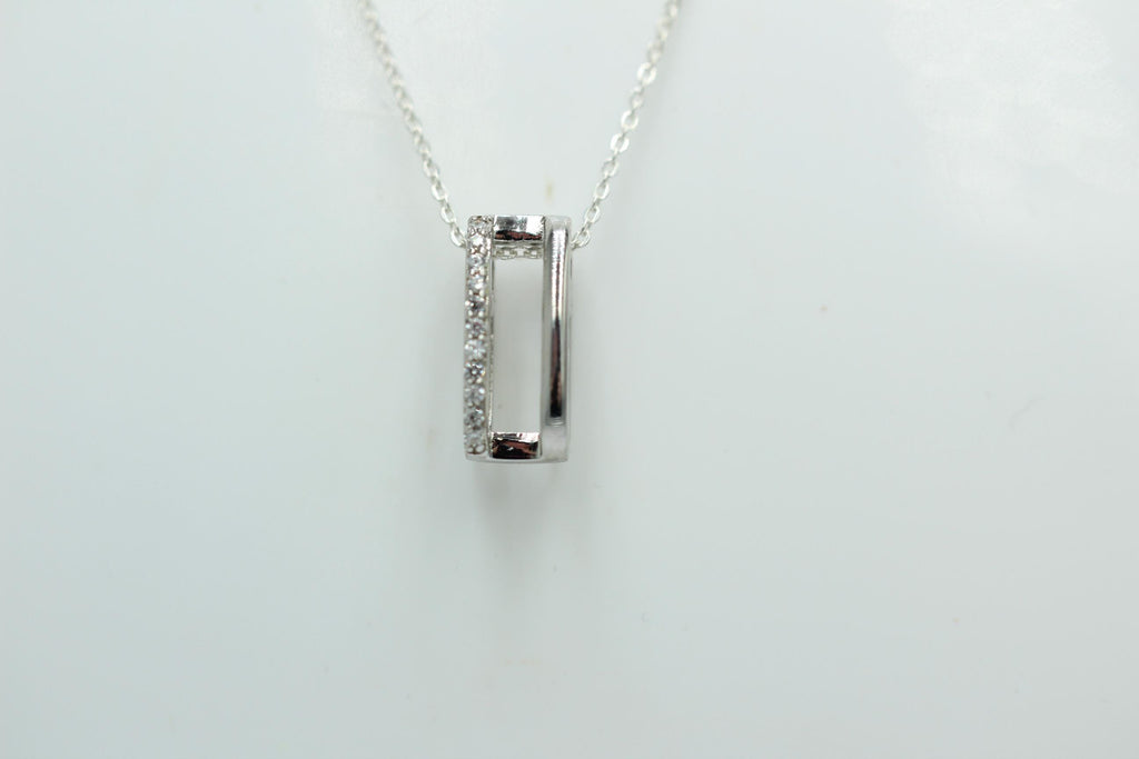 Anhänger mit 11 Zirkonia Sterling Silber 925/000 Collier Kette modernes Desing