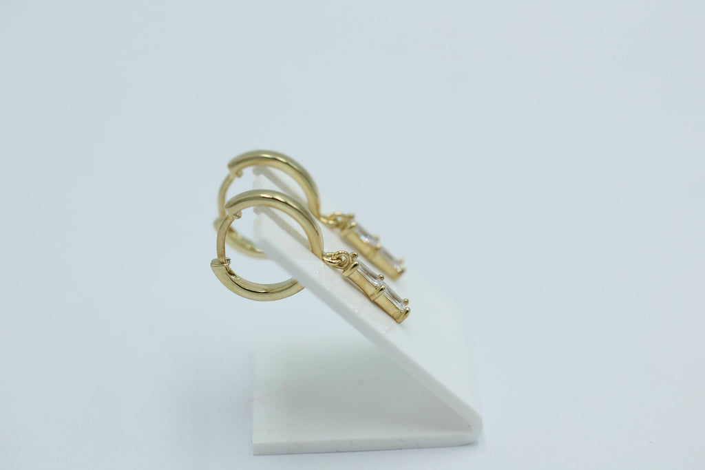 Creolen mit Zirkonia 925 Silber hochwertig vergoldet Zirkoniaschmuck Top Edel