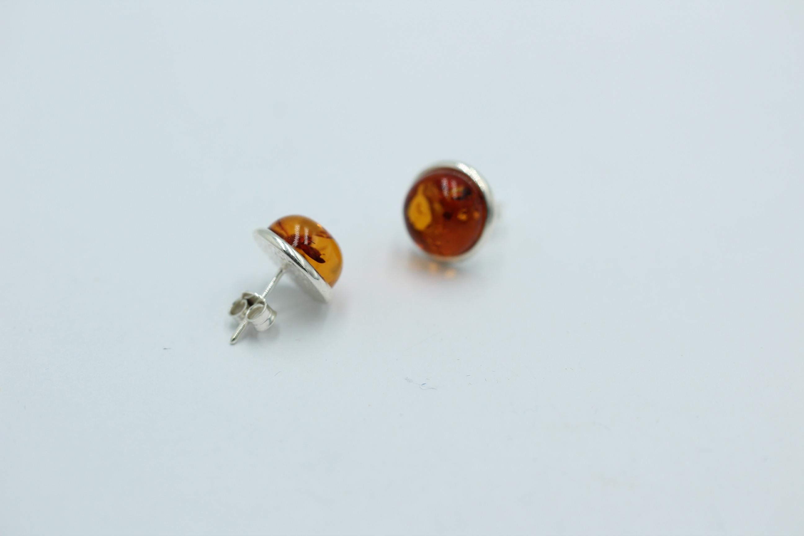 Design Bernstein Ohrstecker 925 Silber Bernsteinohrschmuck Top Edel Bernstein