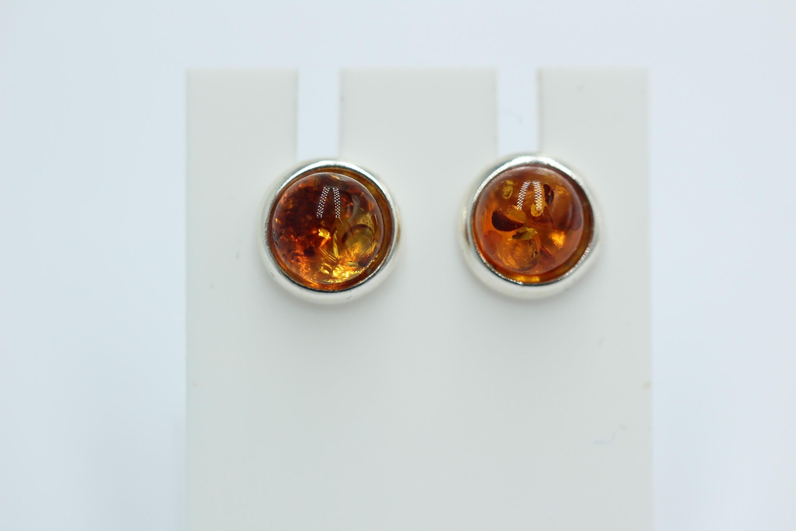 Design Bernstein Ohrstecker 925 Silber Bernsteinohrschmuck Top Edel Bernstein