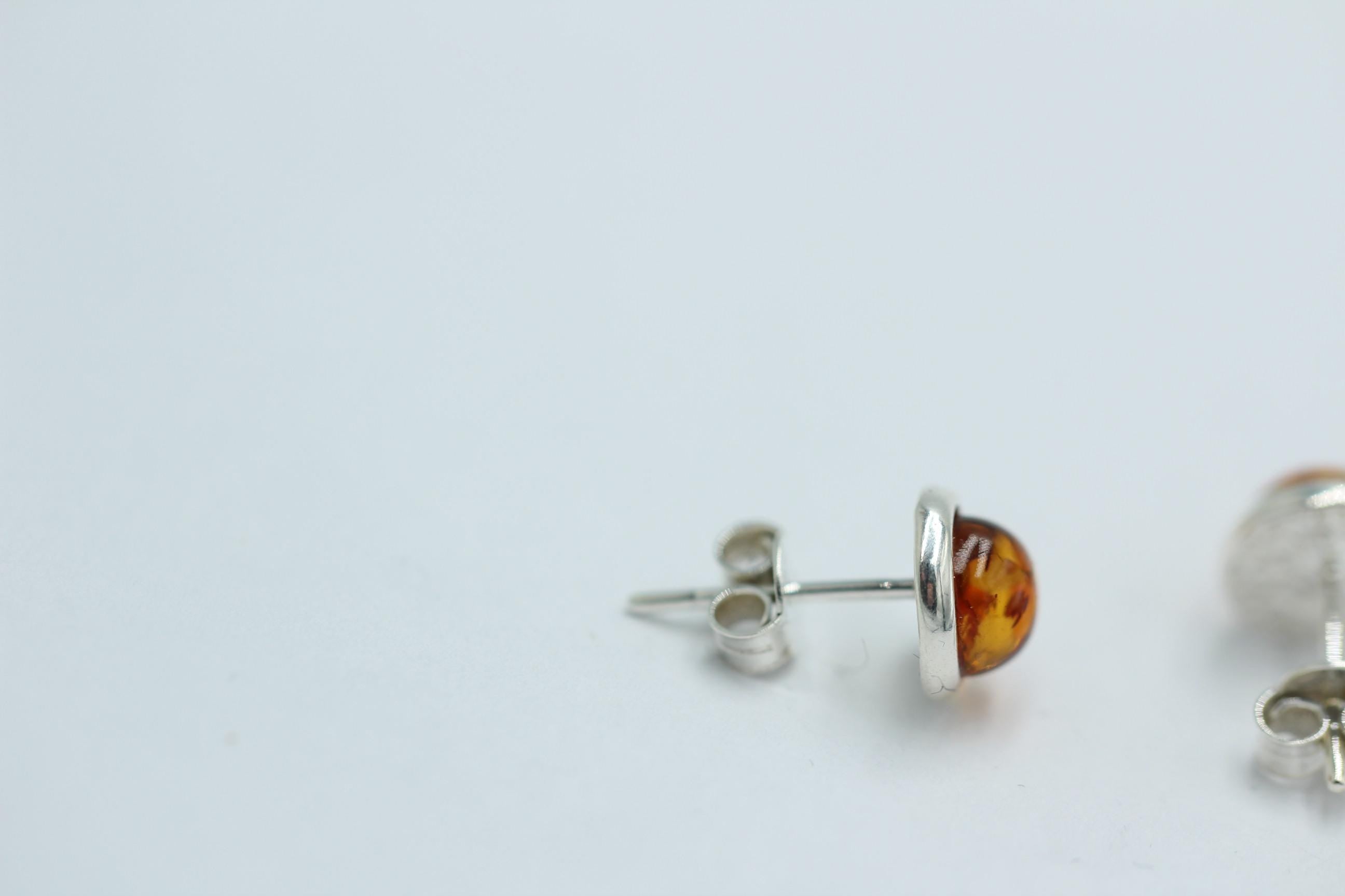 Design Bernstein Ohrstecker 925 Silber Bernsteinohrschmuck Top Edel Bernstein