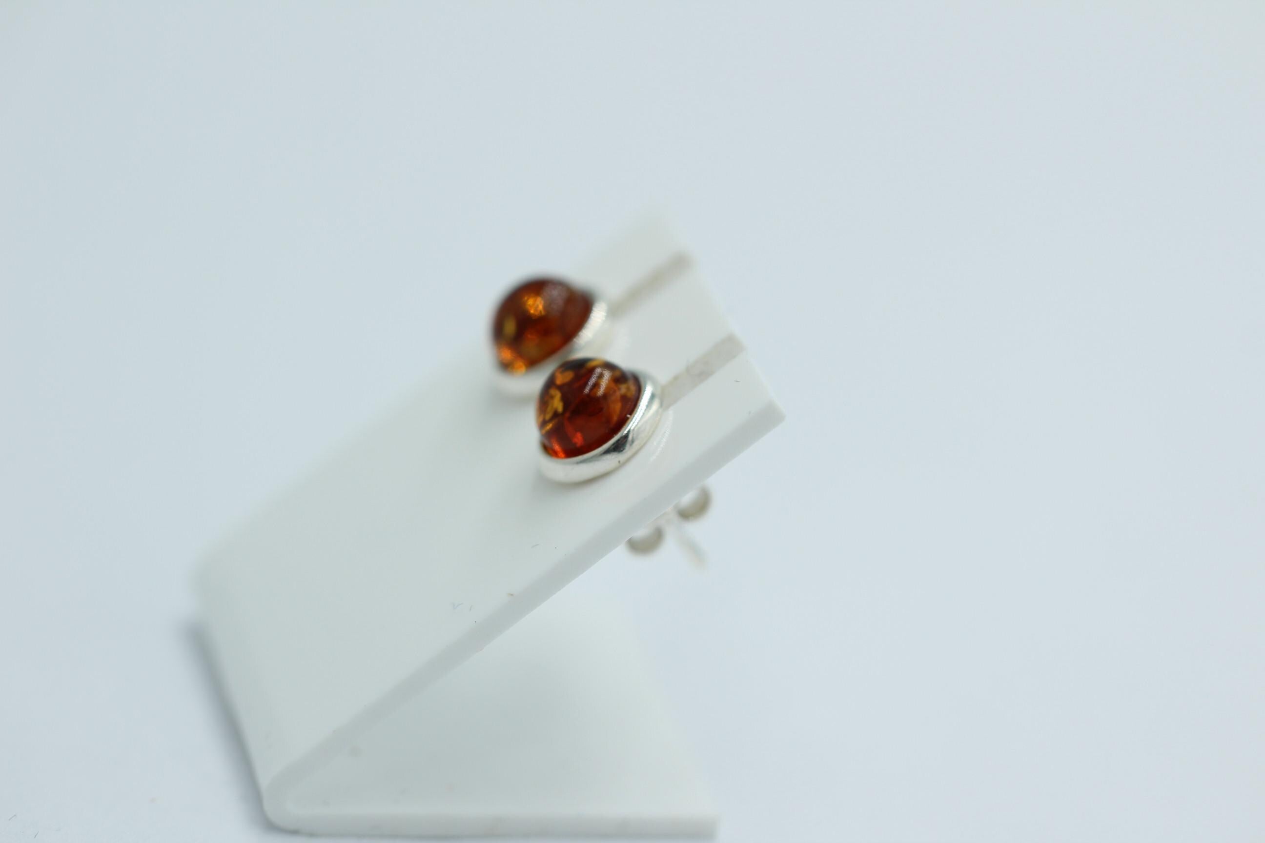 Design Bernstein Ohrstecker 925 Silber Bernsteinohrschmuck Top Edel Bernstein
