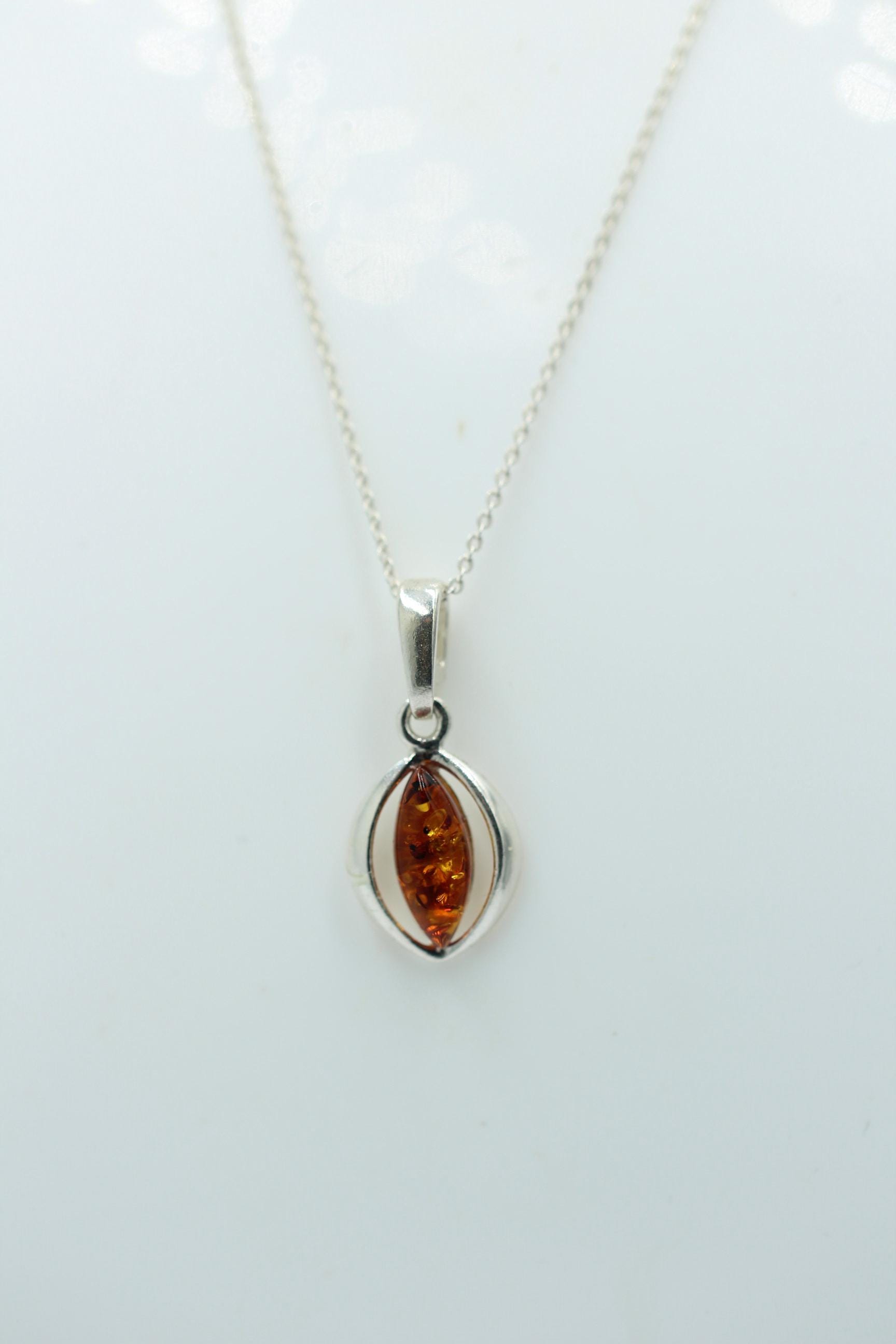 Bernstein Anhänger 925 Silber SchmuckDesignanhänger Bernsteinschmuck