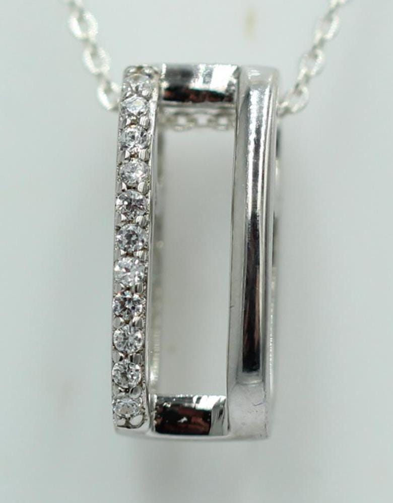 Anhänger mit 11 Zirkonia Sterling Silber 925/000 Collier Kette modernes Desing
