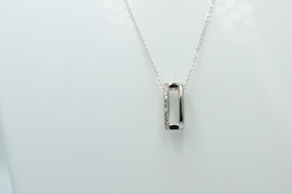 Anhänger mit 11 Zirkonia Sterling Silber 925/000 Collier Kette modernes Desing