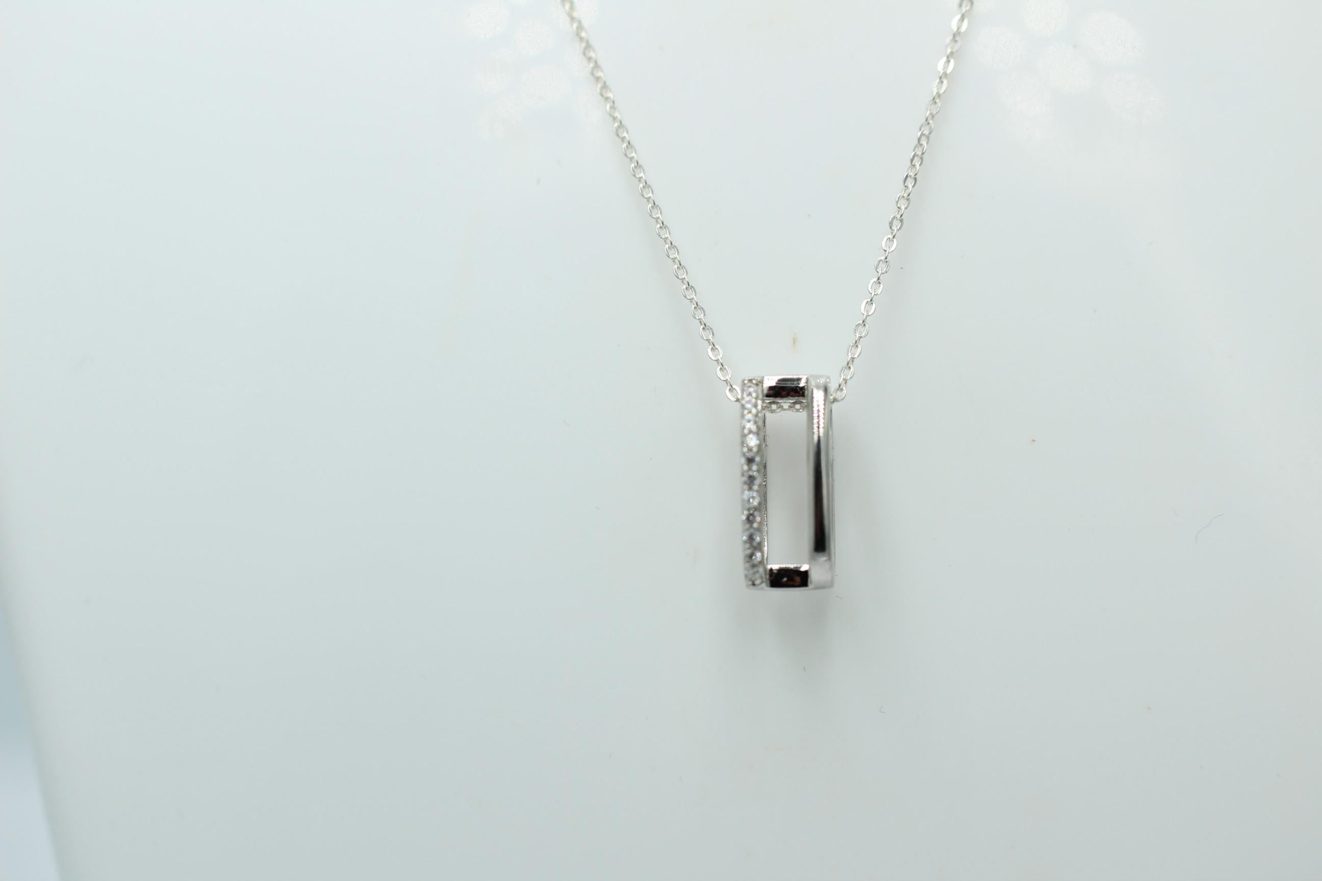 Anhänger mit 11 Zirkonia Sterling Silber 925/000 Collier Kette modernes Desing