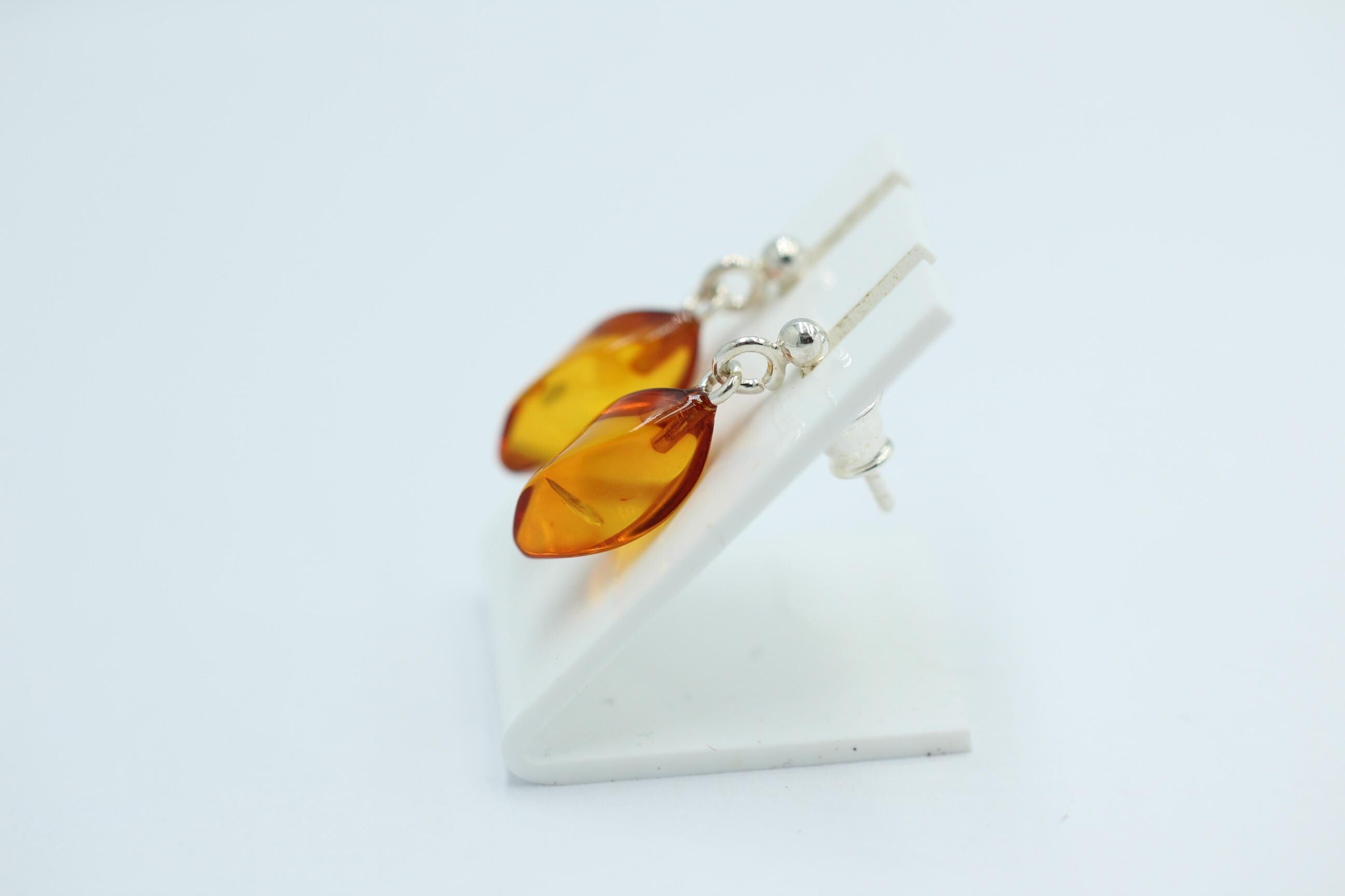 Bernstein Pampeln facetiert 925 Sterling Silber Ohrstecker Bernsteinschmuck