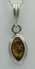 Bernstein Anhänger 925 Silber grüner Bernstein Collier Kette Schmuckanhänger