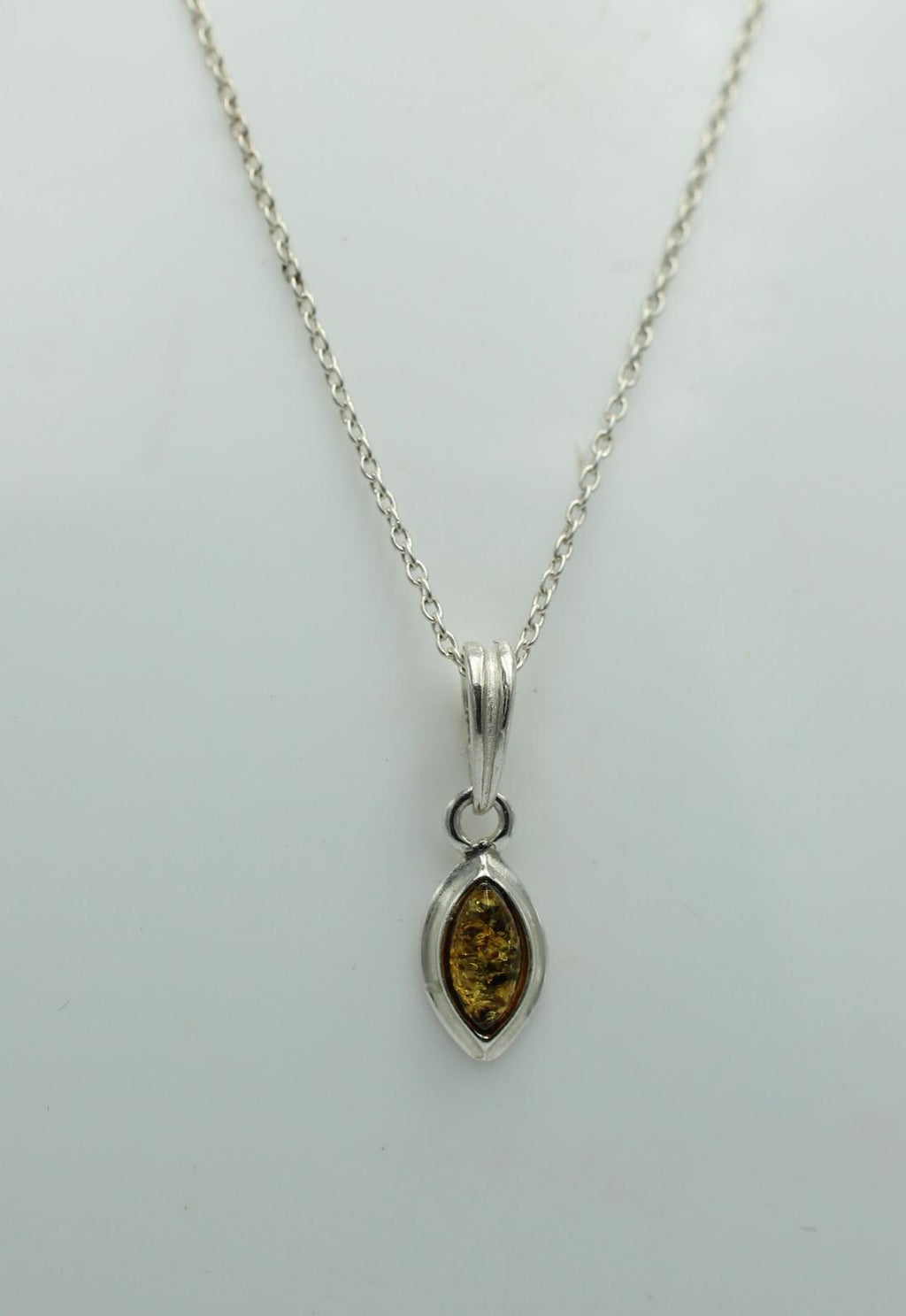 Bernstein Anhänger 925 Silber grüner Bernstein Collier Kette Schmuckanhänger