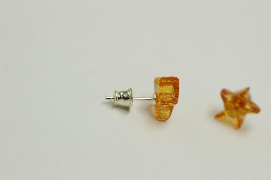 Bernstein Seestern 925 Silber Ohrstecker Seesternohrring Bernsteinseestern Top